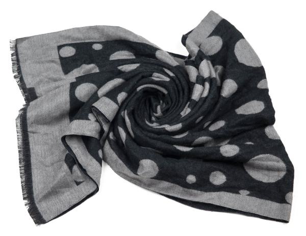 Scarf Shawl Viscos fleecy Points Black Grey